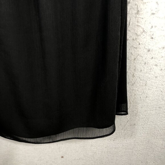 CeCe Dress Womens 8 Black Chiffon Ruffles Feminine Smocked Neck Capsule NEW - Picture 11 of 16